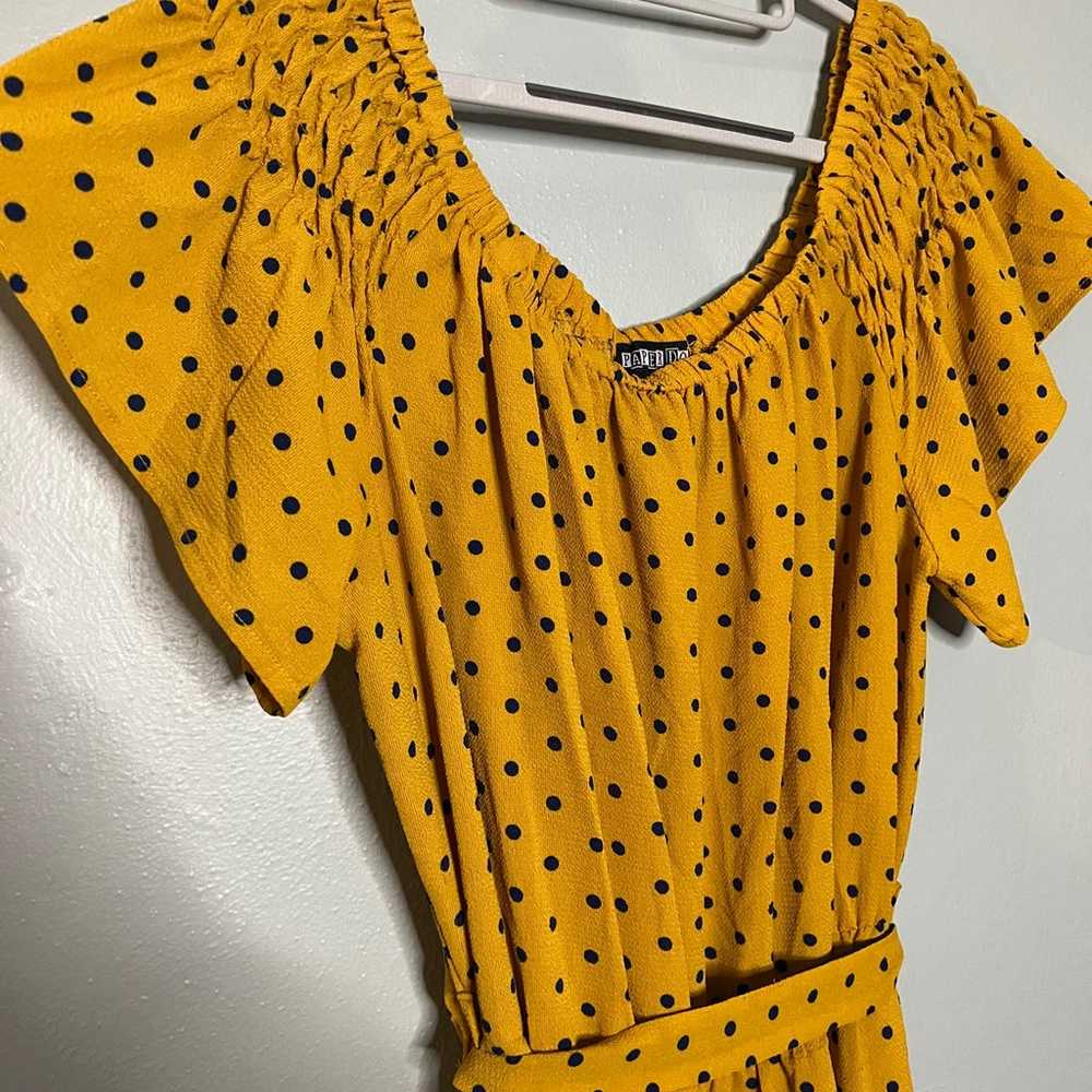 Paperdoll yellow polka dot midi swing dress - image 4