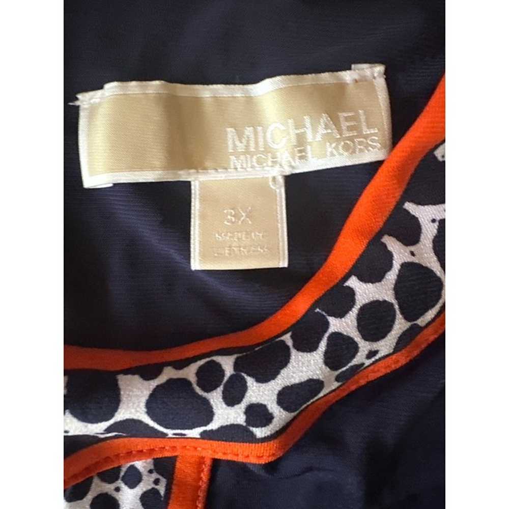Michael Michael Kors Navy Blue Dress Orange Anima… - image 3