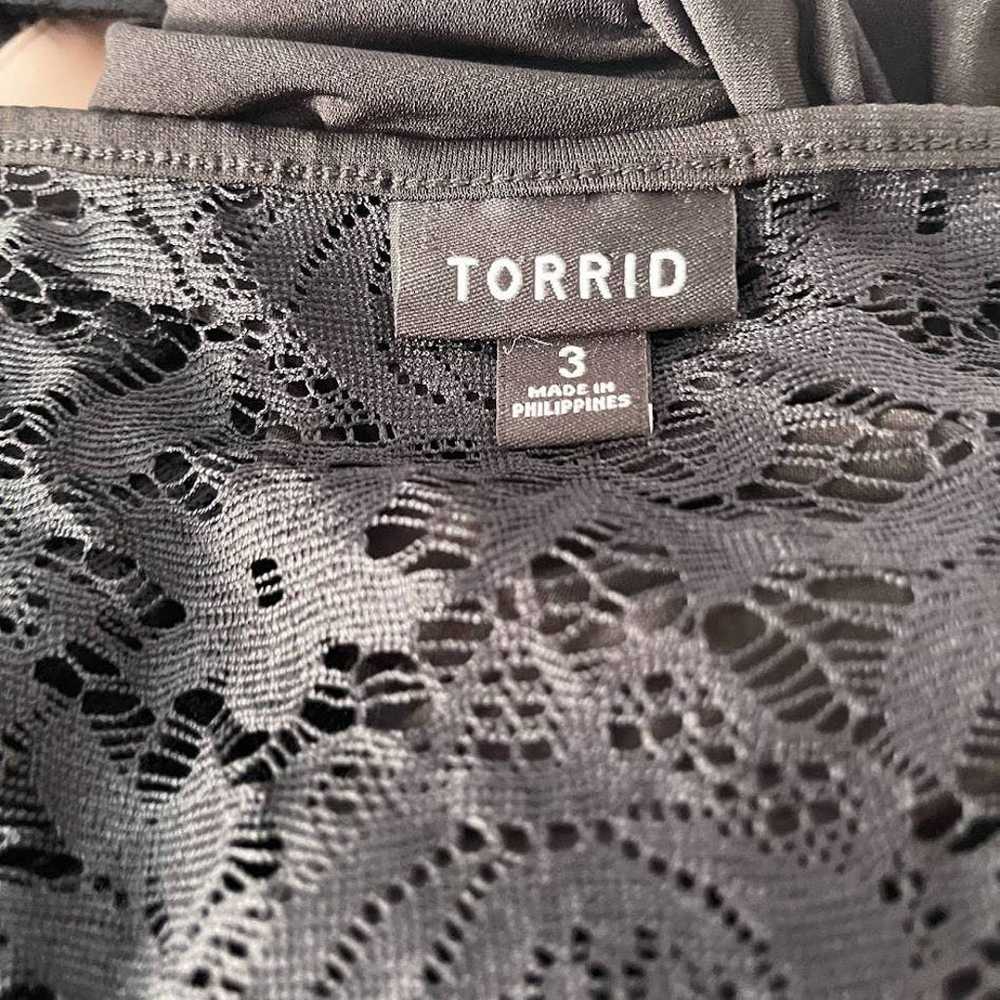 Torrid 3 3X Black Lace Illusion Shirred Sheath Dr… - image 8