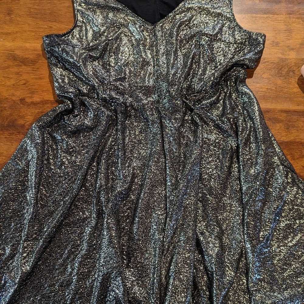 Torrid Foiled Textured Skater Dress - image 2