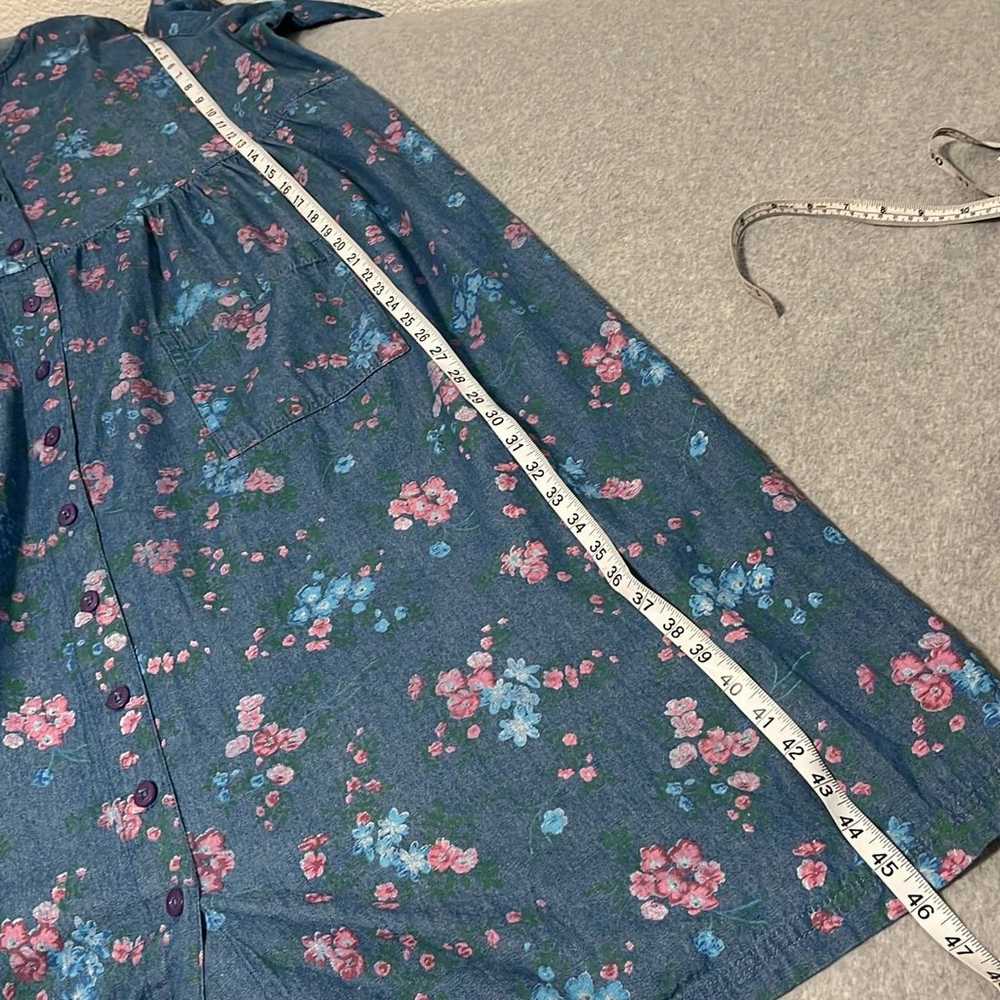 Chambray Floral Modest Maxi Long Midi Dress Plus … - image 4