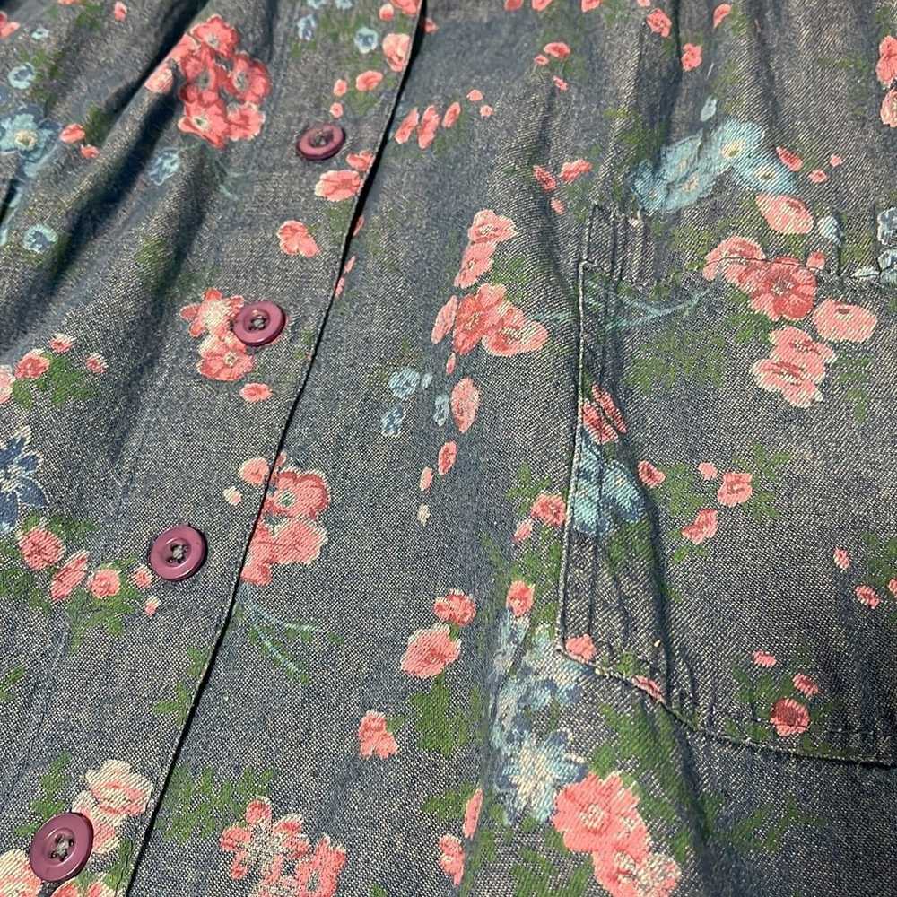 Chambray Floral Modest Maxi Long Midi Dress Plus … - image 8