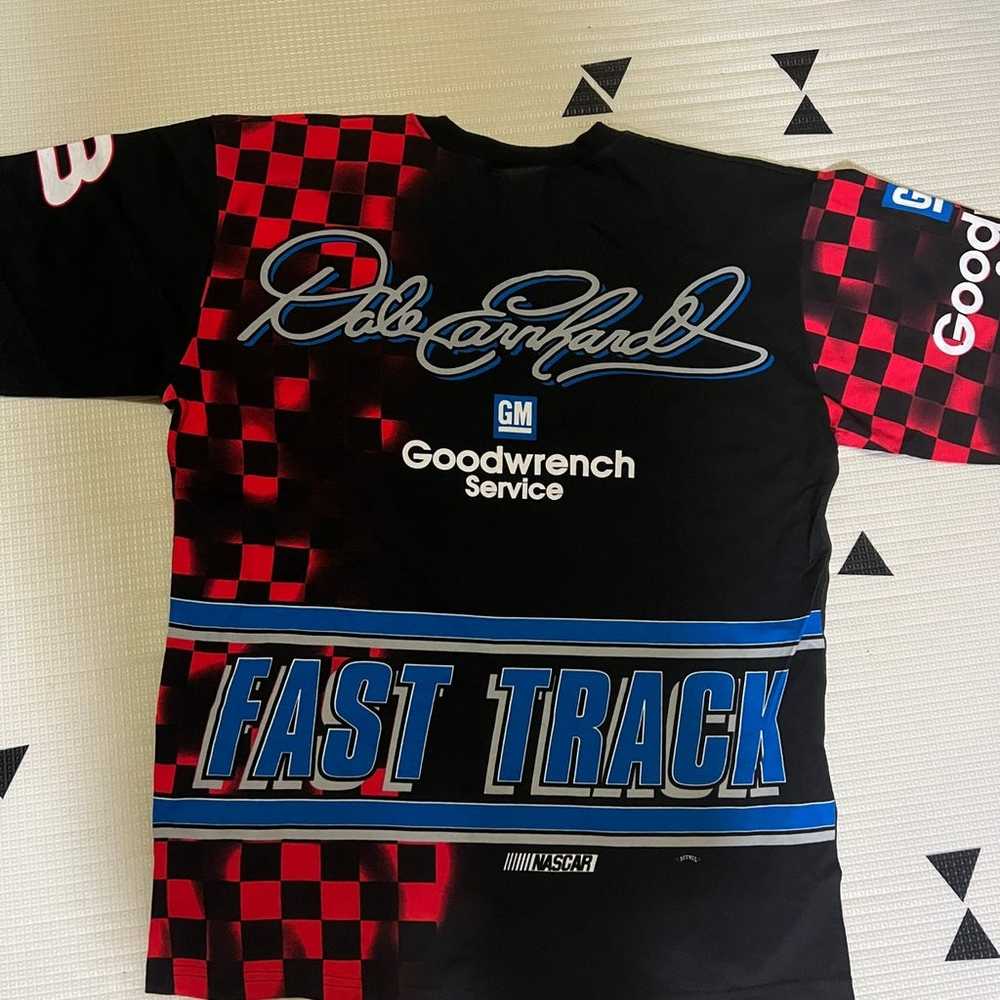 Vintage 90s NASCAR Dale all over print shirt - image 2