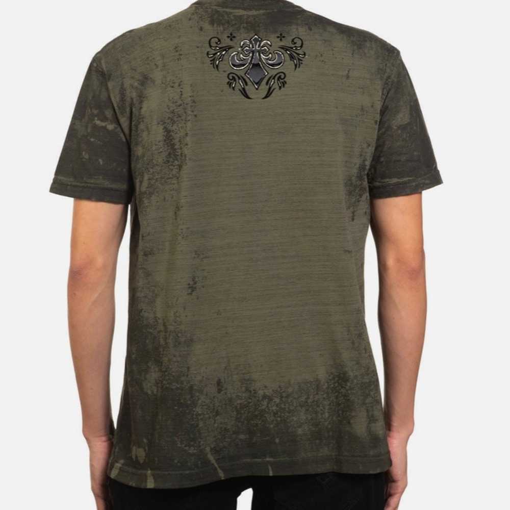 NEW AFFLICTION LIVE FAST SPIRAL SHADOWS GREEN T-S… - image 2