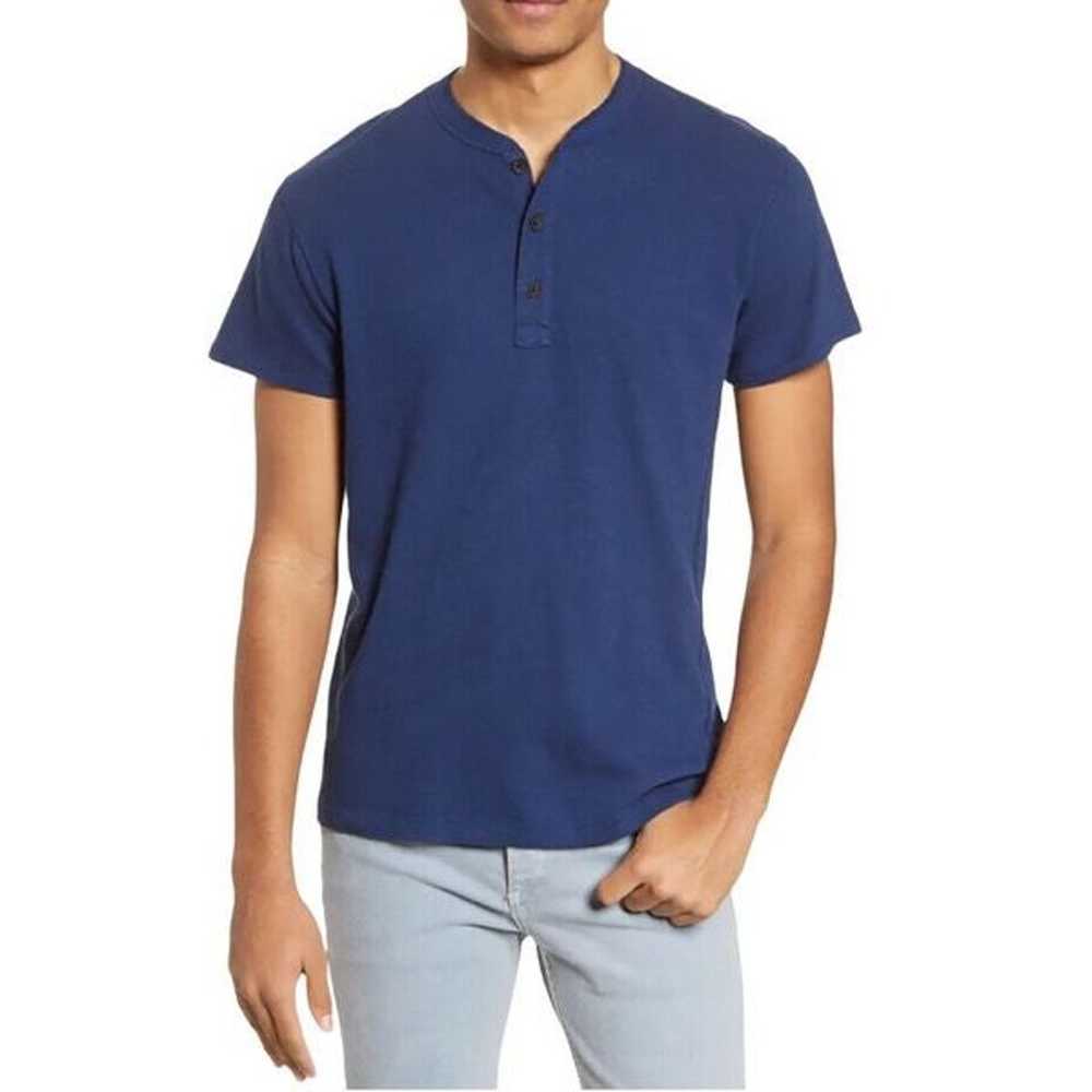 rag & bone Ink Navy Classic Henley Slim Fit Tee - image 1