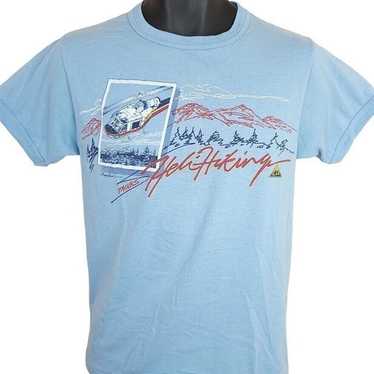 Taucks Heli Hiking T Shirt Vintage 80s Helicopter… - image 1
