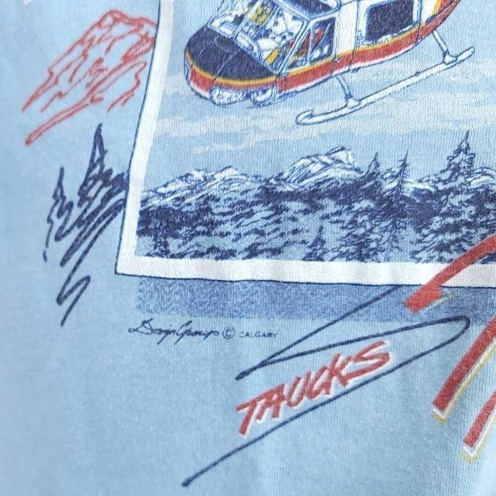 Taucks Heli Hiking T Shirt Vintage 80s Helicopter… - image 3