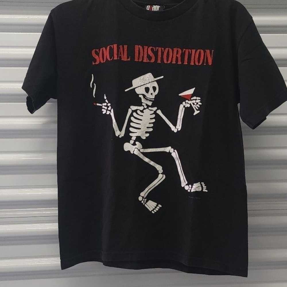 Vintage Social Distortion Skeleton T-Shirt Size M… - image 1