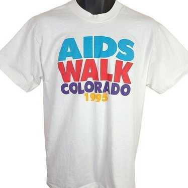 AIDS Walk T Shirt Vintage 90s 1995 Colorado AIDS … - image 1