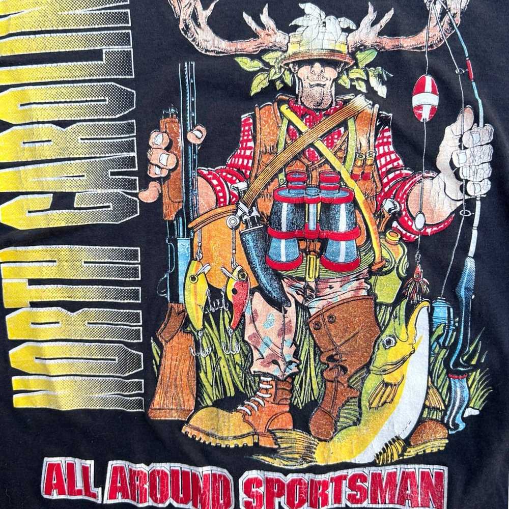 1980s Outdoors Sportsman’s Novelty T Shirt Single… - image 2