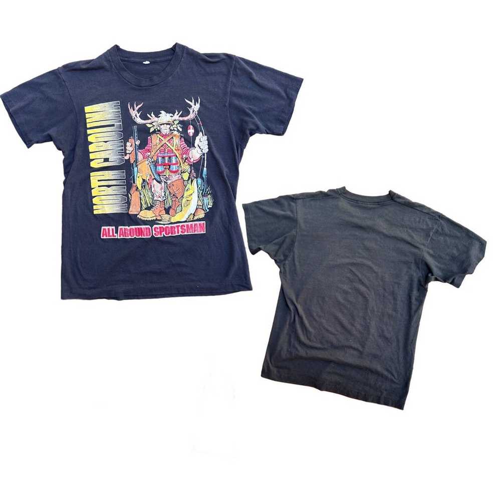 1980s Outdoors Sportsman’s Novelty T Shirt Single… - image 3