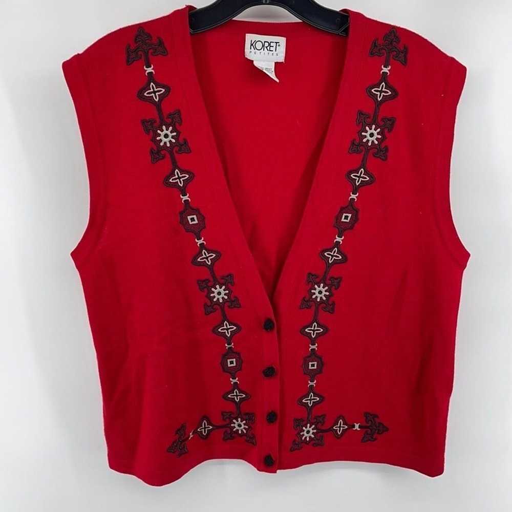 Other Koret vintage VTG wool sweater vest embroid… - image 11