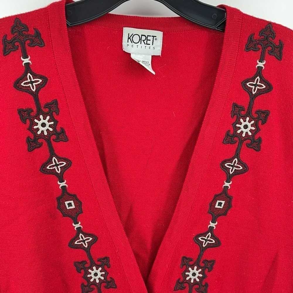 Other Koret vintage VTG wool sweater vest embroid… - image 3