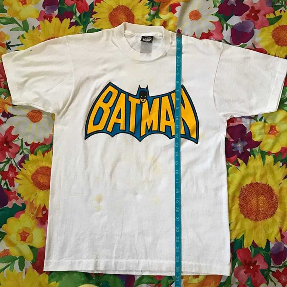 Vintage 80s 1989 Batman Logo DC Comics White Grap… - image 11