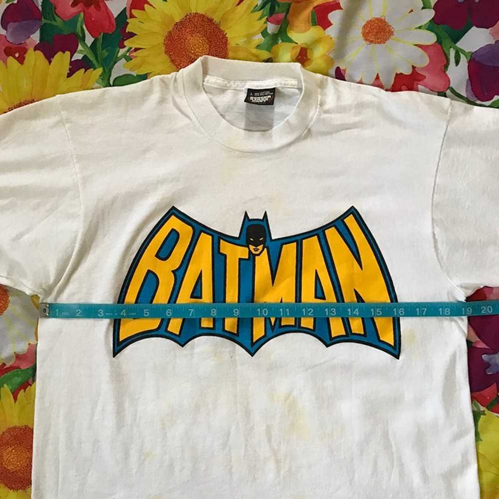 Vintage 80s 1989 Batman Logo DC Comics White Grap… - image 8