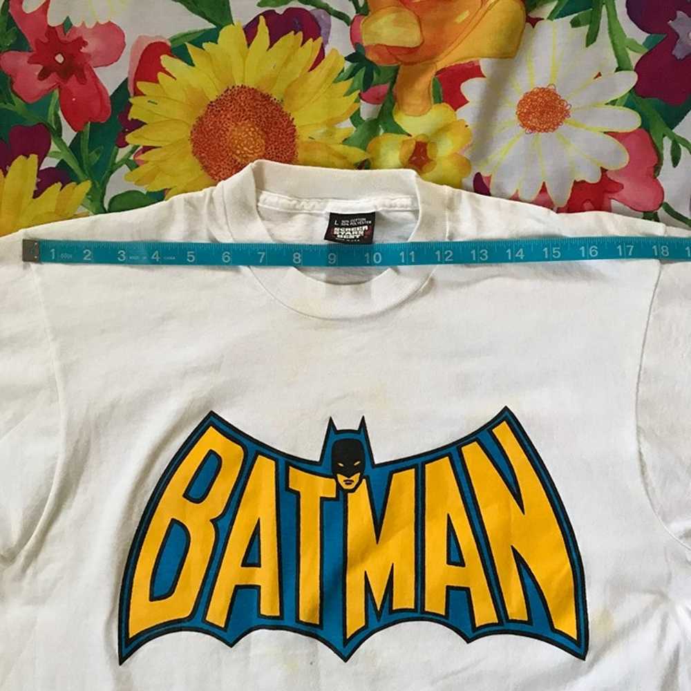 Vintage 80s 1989 Batman Logo DC Comics White Grap… - image 9