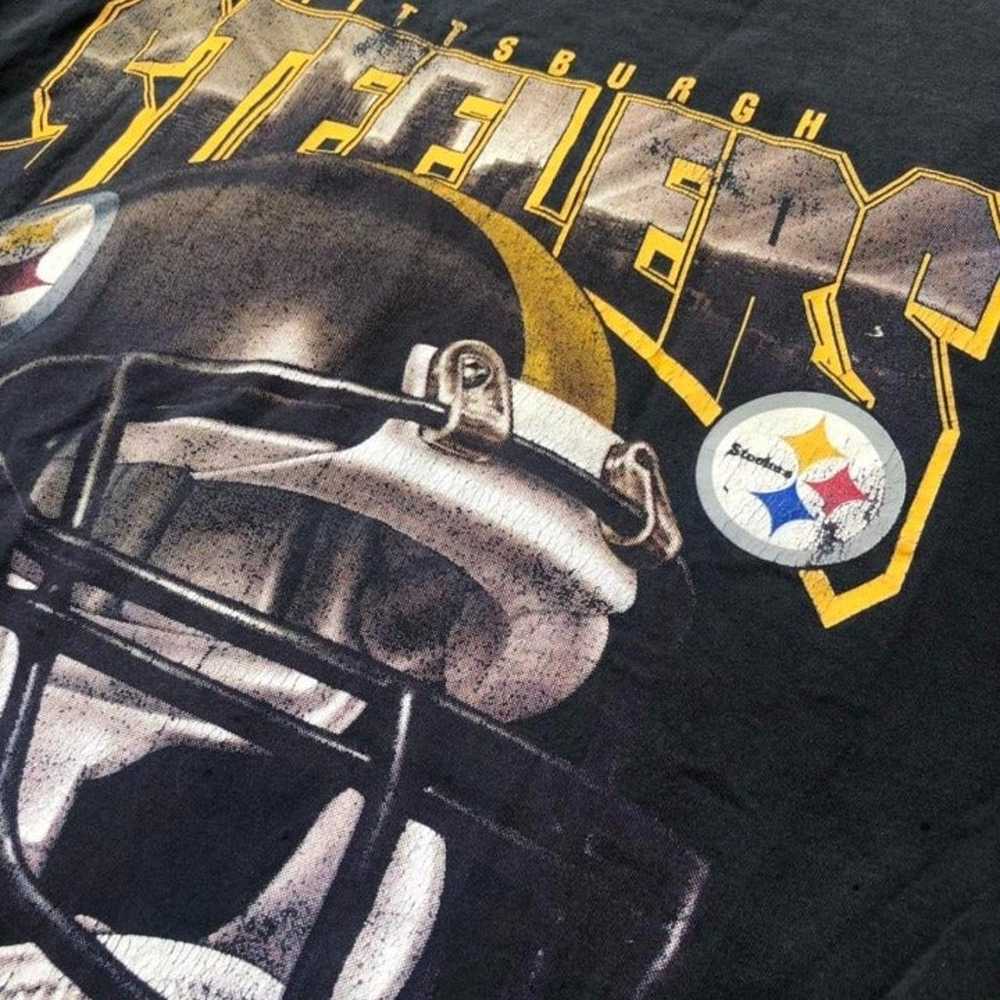 Vintage 1998 Faded Black Worn Pittsburgh Steelers… - image 2