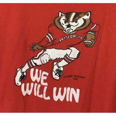 Vintage Champion T Shirt 1983 Wisconsin Badgers Si