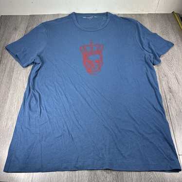 John Varvatos Large Blue T-Shirt Skull Crown Graph
