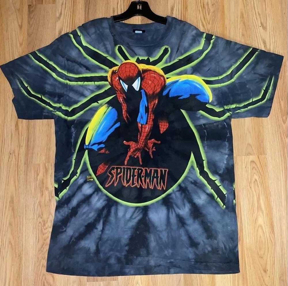 Vintage 1998 Spider-Man Tie-Dye AOP Marvel Vintag… - image 1