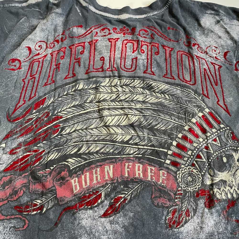 Affliction distressed Native American born free s… - image 7