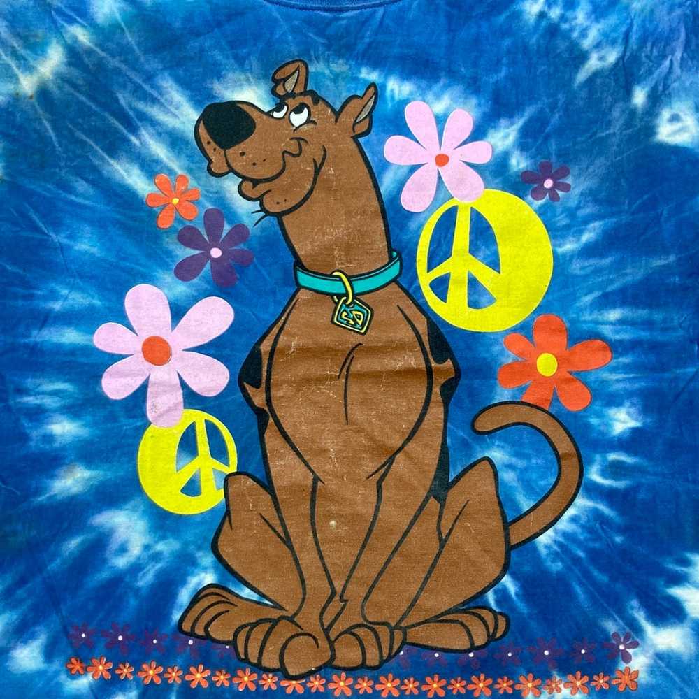 Vintage scooby doo t shirt tie dye hippie flowers… - image 2
