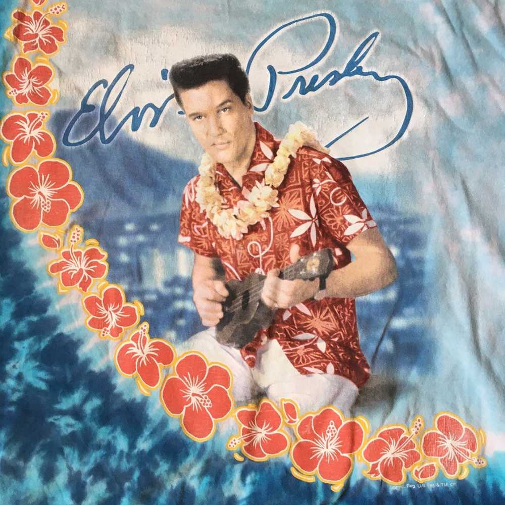 Vintage Elvis Presley Blue Hawaii Liquid Blue Tie… - image 4