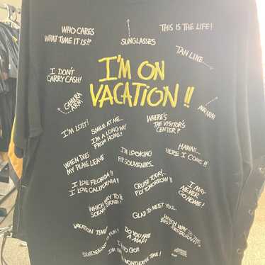 Vintage AOP “ I’m on Vacation” 1989 t shirt - image 1