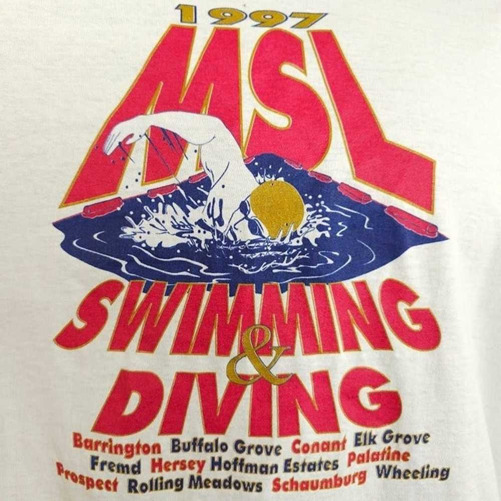 MSL Swimming & Diving T Shirt Vintage 90s 1997 Sw… - image 2