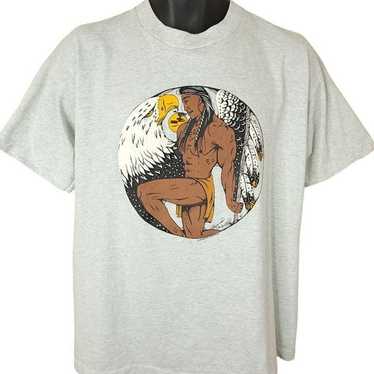 Native American Bald Eagle Art T Shirt Vintage 90… - image 1