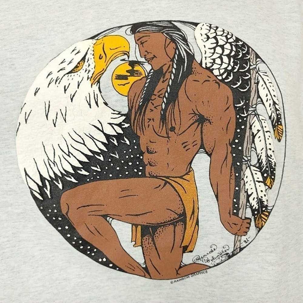 Native American Bald Eagle Art T Shirt Vintage 90… - image 2