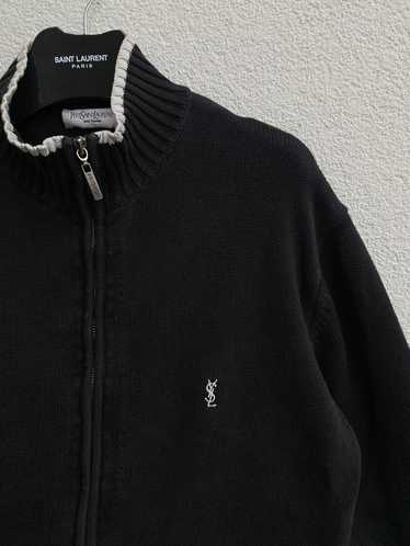 Vintage × Yves Saint Laurent Black YSL Sweater Zi… - image 1