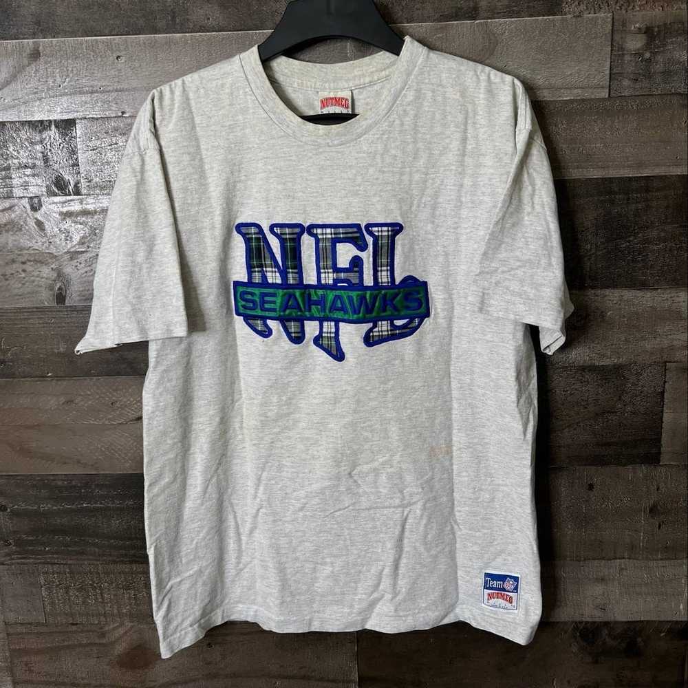 VTG Nutmeg Embroidered Seahawks USA T Shirt XL - image 1