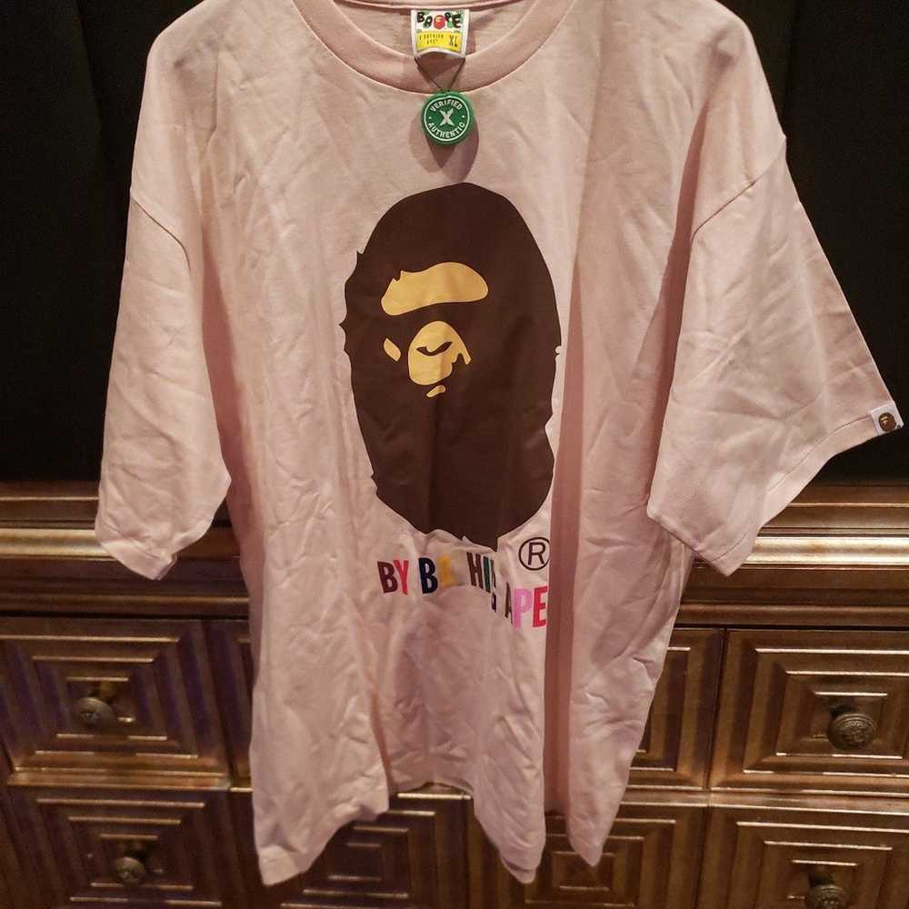 A Bathing ape pink shirt xl - image 1
