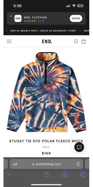 Stussy STUSSY TIE DYE POLAR QUARTER ZIP FLEECE