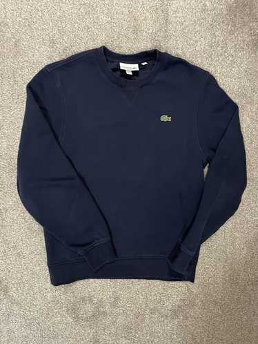 Vintage Lacoste Fleece-Pullover Henley mit Logo-Prägung cheapest