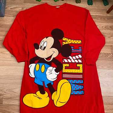 Vintage 1990 Walt Disney Mickey Big Logo long Bag… - image 1