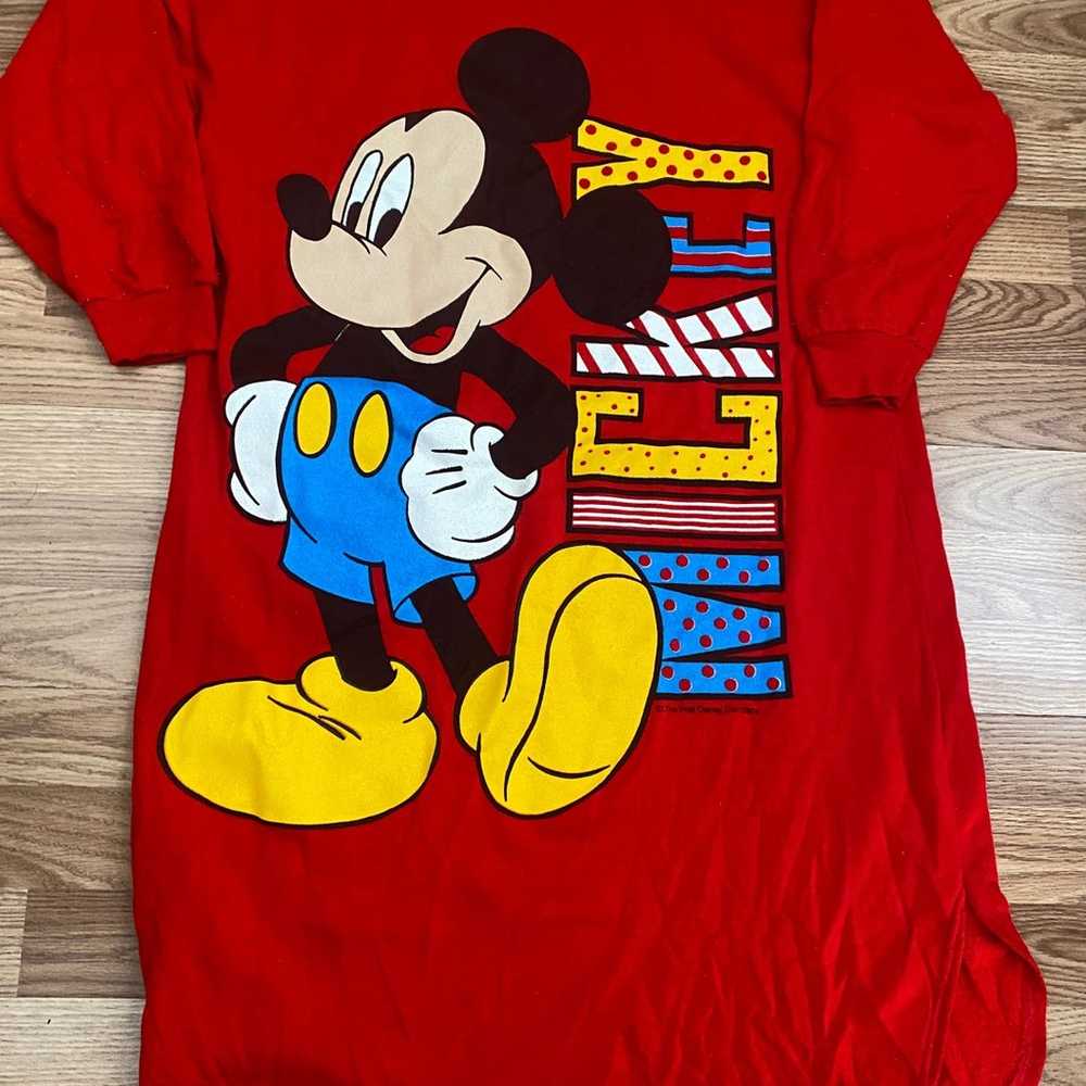 Vintage 1990 Walt Disney Mickey Big Logo long Bag… - image 2