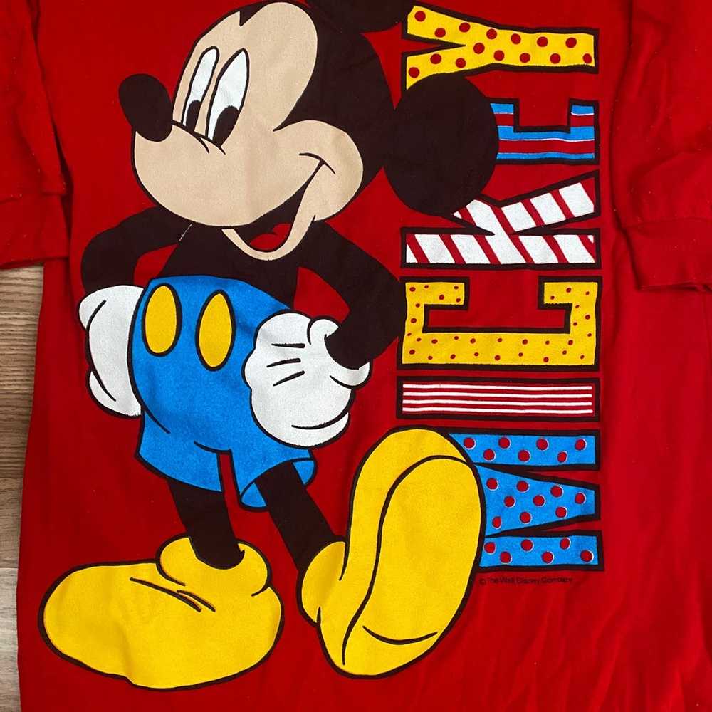 Vintage 1990 Walt Disney Mickey Big Logo long Bag… - image 3