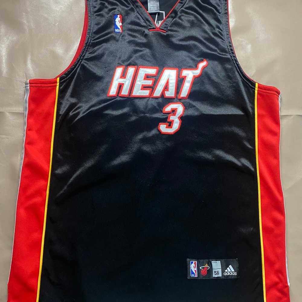 100% Authentic dwayne wade Miami Heat Jersey Adid… - image 1
