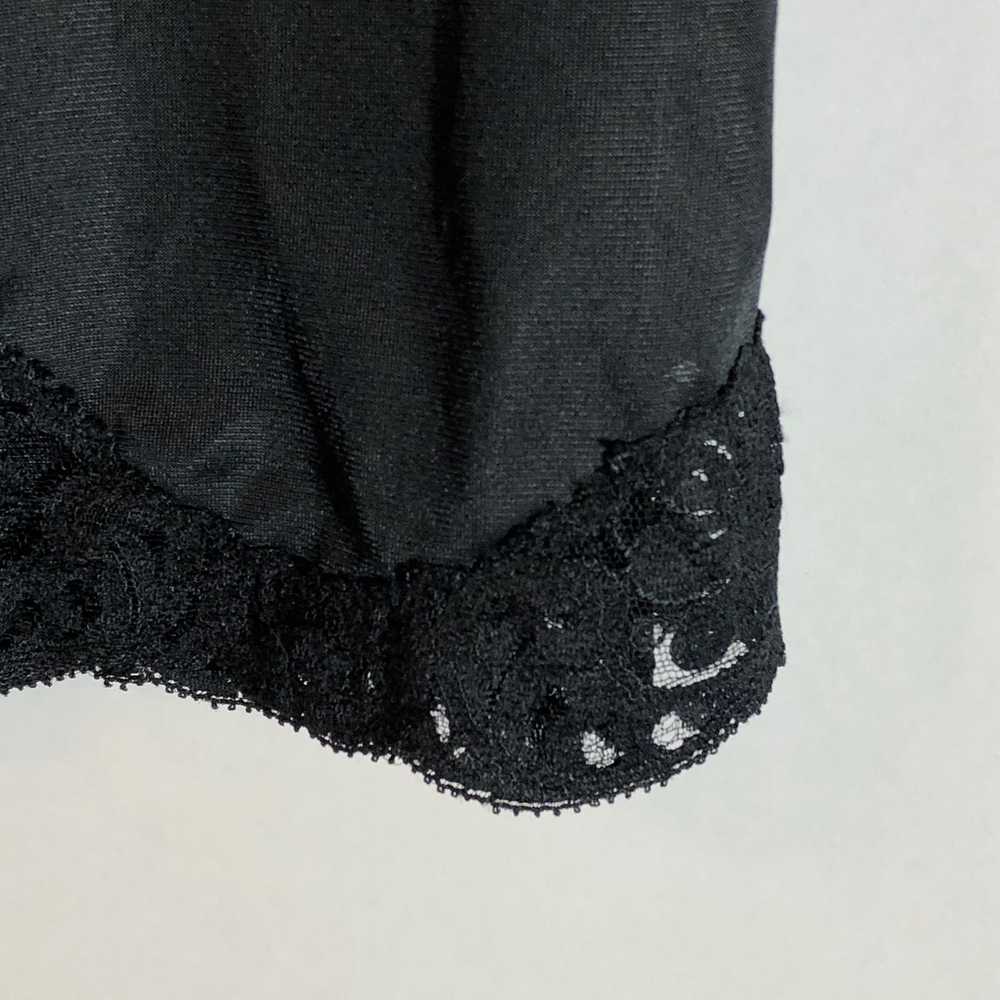 Vintage 1970s Black Half-Slip with Lace Trim, Lar… - image 4