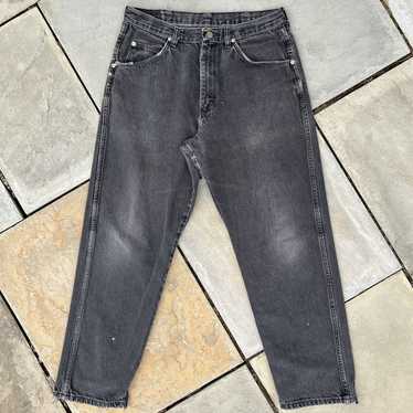 Wrangler Y2K Distressed Repaired Black Denim Jeans - image 1