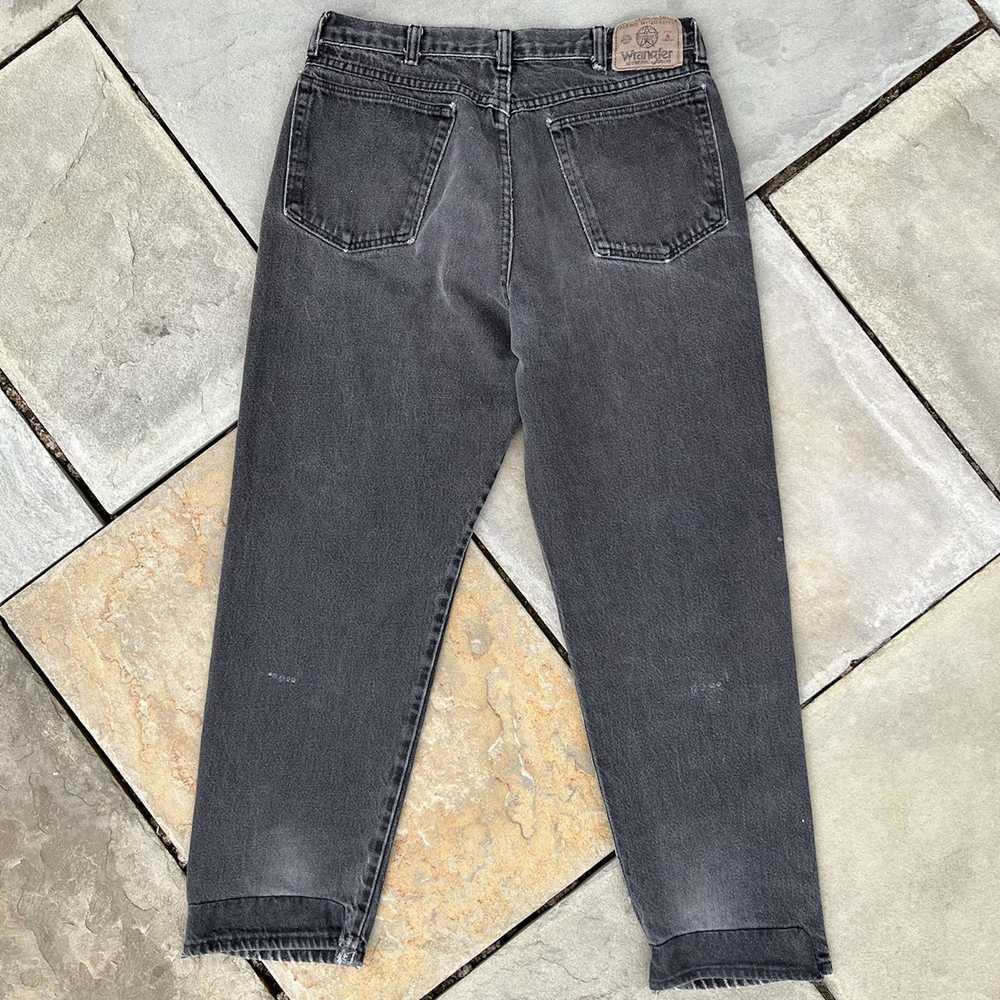 Wrangler Y2K Distressed Repaired Black Denim Jeans - image 2