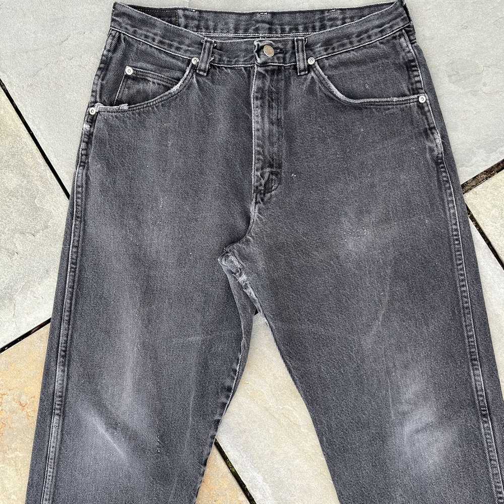 Wrangler Y2K Distressed Repaired Black Denim Jeans - image 4