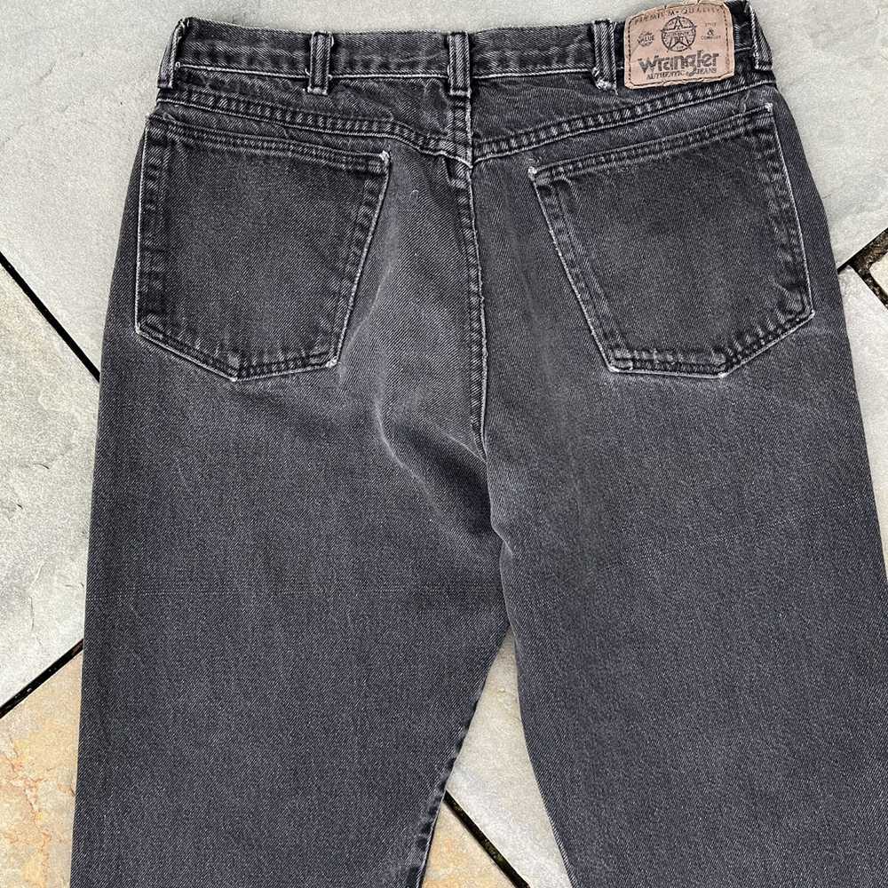Wrangler Y2K Distressed Repaired Black Denim Jeans - image 6