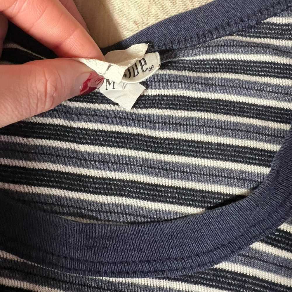 Vintage 90s Anchor Blue Striped Round Neck Baby T… - image 2