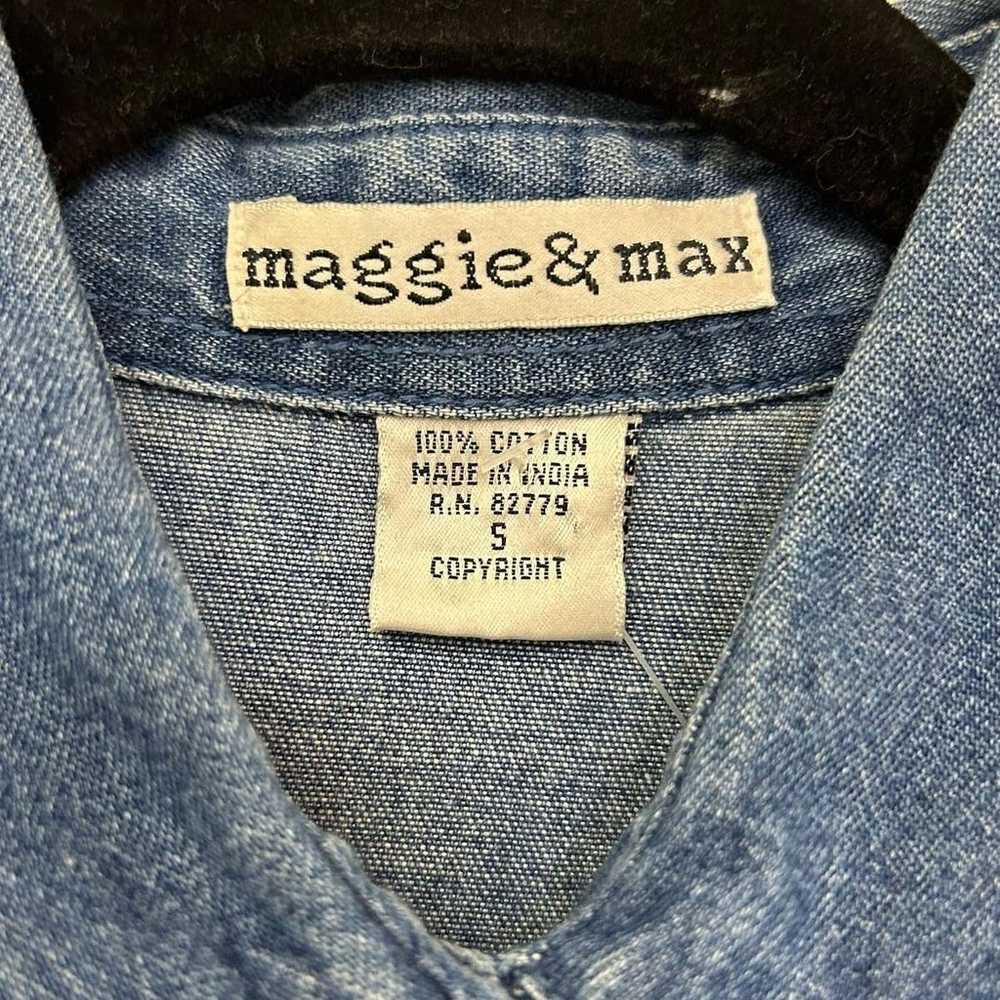 Maggie & Max Vintage Denim Chambray Long Sleeve B… - image 4