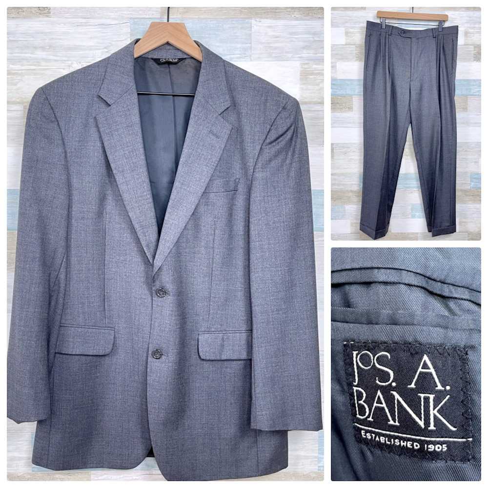 Jos. A. Bank Jos A Bank Wool Nailhead Suit Gray M… - image 1