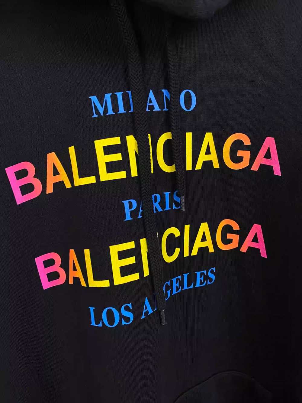 Balenciaga Balenciaga Rainbow Logo Hooded Sweatsh… - image 3