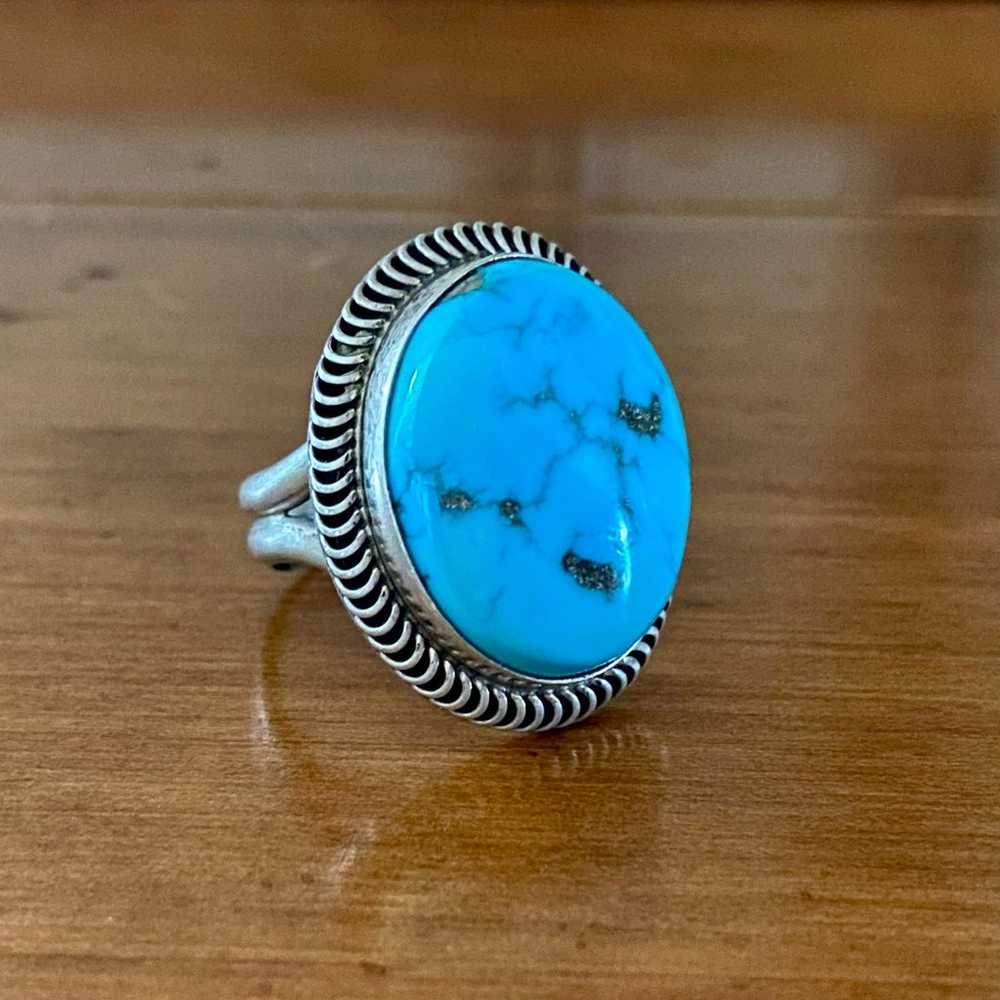 Vintage Native American Sterling Silver Turquoise… - image 2